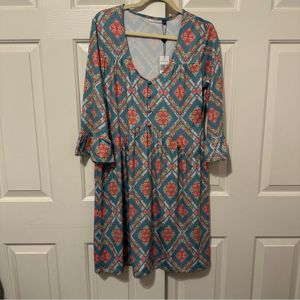 NWT Cabana Life UPF 50+ Manchester Baby Doll Dress Size L Beach Vacation Cruise